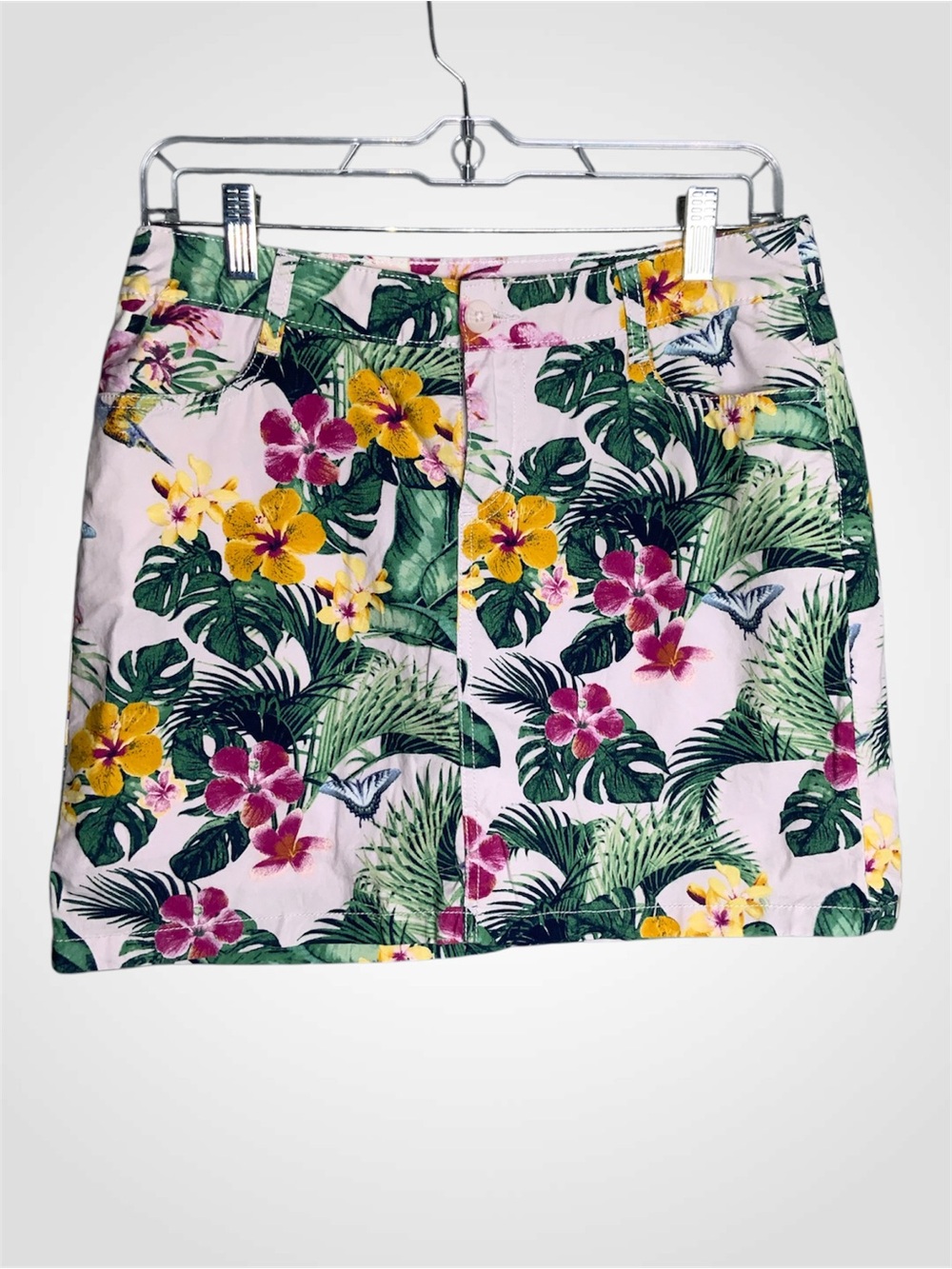 St. John's Bay Pink Cotton Tropical Skort Size 4